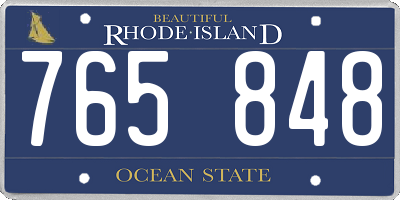 RI license plate 765848