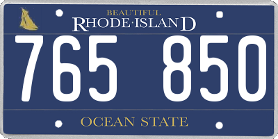 RI license plate 765850
