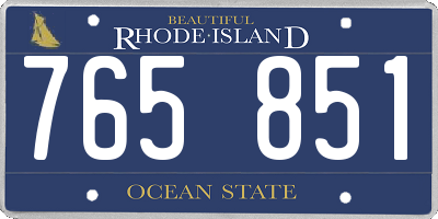 RI license plate 765851
