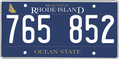 RI license plate 765852