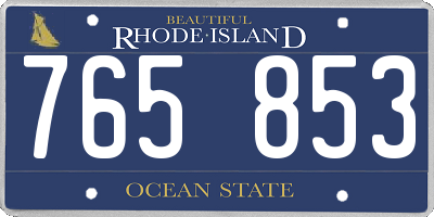 RI license plate 765853