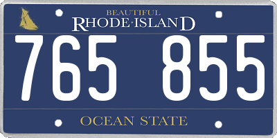 RI license plate 765855