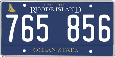 RI license plate 765856