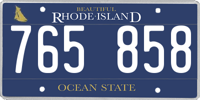 RI license plate 765858