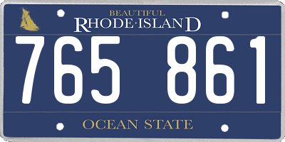 RI license plate 765861