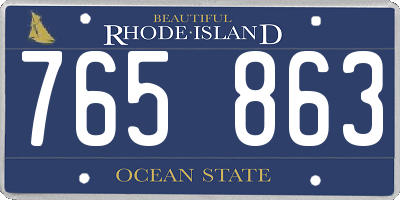 RI license plate 765863