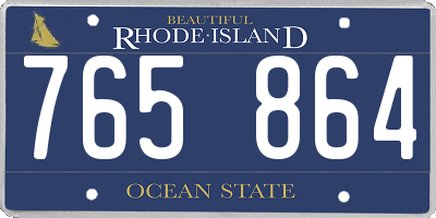 RI license plate 765864