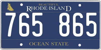 RI license plate 765865