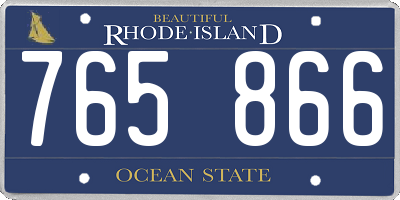 RI license plate 765866