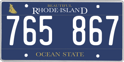RI license plate 765867
