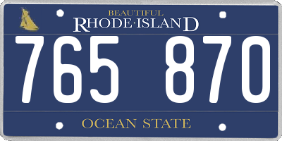 RI license plate 765870