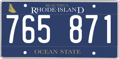 RI license plate 765871