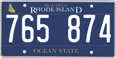 RI license plate 765874