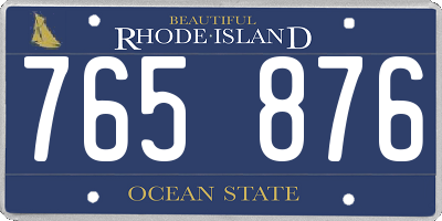 RI license plate 765876