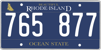 RI license plate 765877