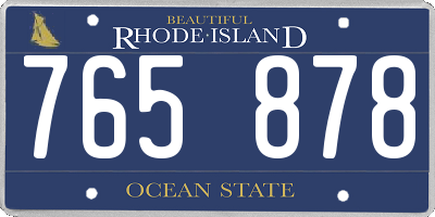 RI license plate 765878