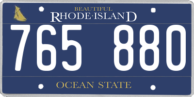 RI license plate 765880