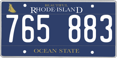 RI license plate 765883