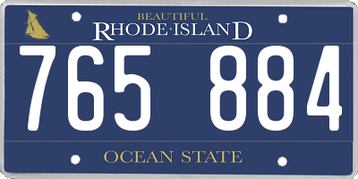 RI license plate 765884