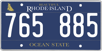 RI license plate 765885