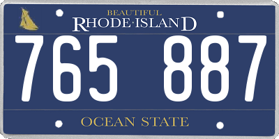RI license plate 765887