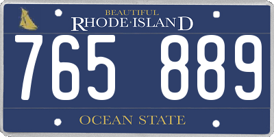 RI license plate 765889