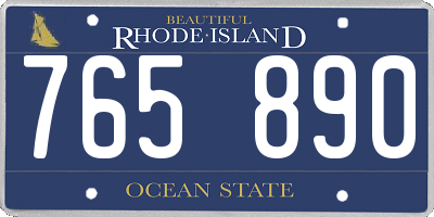RI license plate 765890