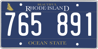 RI license plate 765891