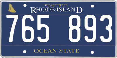 RI license plate 765893