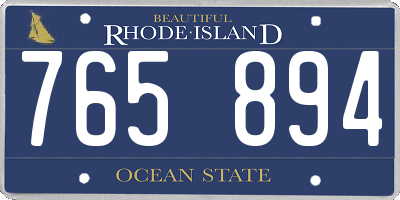 RI license plate 765894