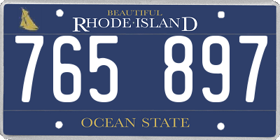 RI license plate 765897