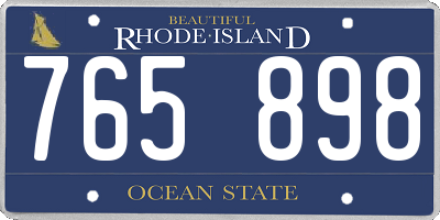 RI license plate 765898