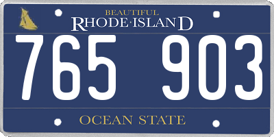 RI license plate 765903