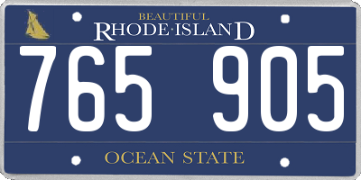 RI license plate 765905