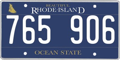 RI license plate 765906