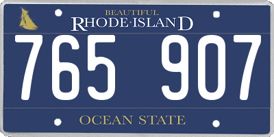 RI license plate 765907
