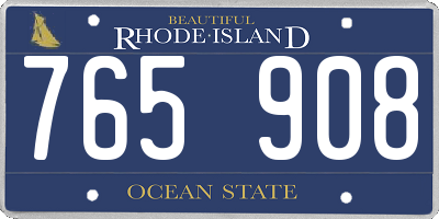 RI license plate 765908
