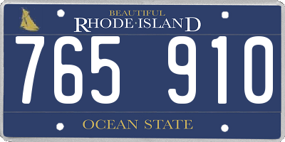 RI license plate 765910