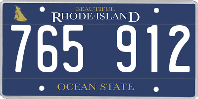 RI license plate 765912
