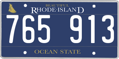 RI license plate 765913