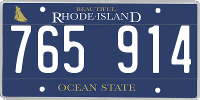 RI license plate 765914