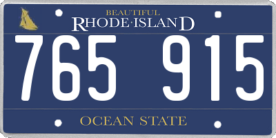 RI license plate 765915