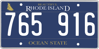 RI license plate 765916