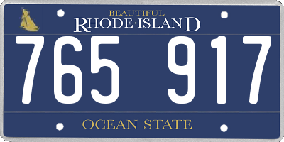 RI license plate 765917