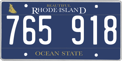 RI license plate 765918