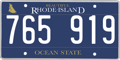 RI license plate 765919