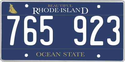 RI license plate 765923
