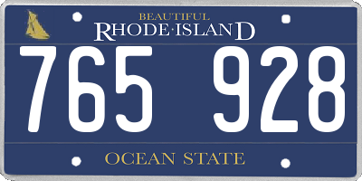 RI license plate 765928