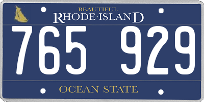 RI license plate 765929