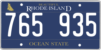 RI license plate 765935